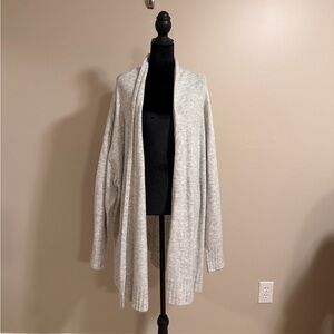 Grey cozy open front cardigan
